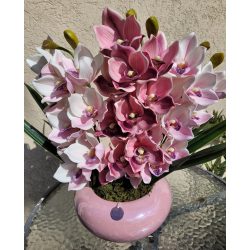3 szálas csónakorchidea pink konyak kaspóban