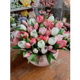35 szálas pink tulipándekoráció