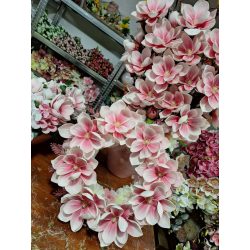 Magnólia ajtódísz fehér-pink