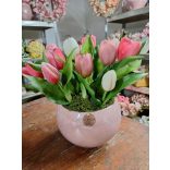 Pink tulipános dekoráció 