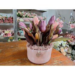 Tulipán dekoráció lila-pink