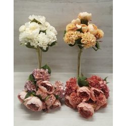 Peony, hortenzia, gömbdália nagycsokor (58 cm)
