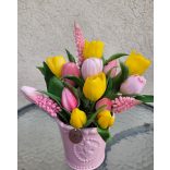 Sárga-Mályva Tulipán Füzikével