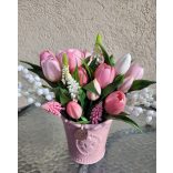 Tulipán Dekoráció Hóvirággal és Füzikével
