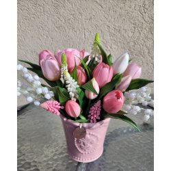 Tulipán Dekoráció Hóvirággal és Füzikével