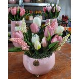 Pink tulipános dekoráció